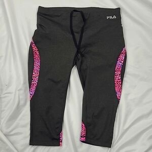 {Fila SPORT} Running 3/4 Leggings leopard detail